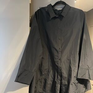 Black Oversized Button-Up Tunic